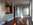 Green walls in dining area